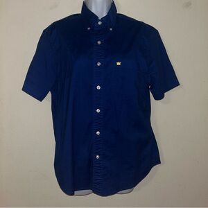 Crown & Ivy Men's Blue Short Sleeve Button-Down Shirt